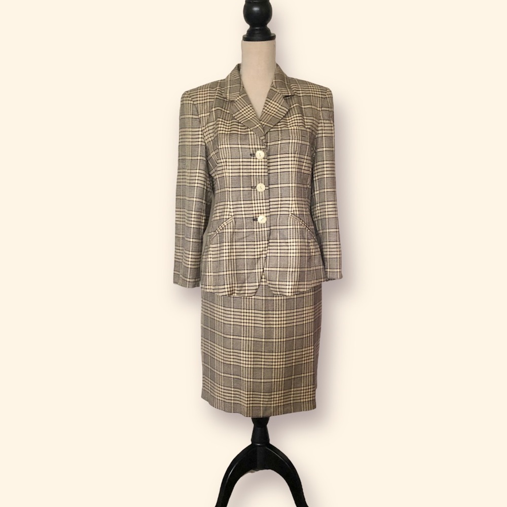 Alcott & Andrews Plaid Skirt Suit Size 10